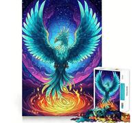 Puzzle de 1000 pièces Phénix Turquoise renaissant de Ses Cendres pour Adolescents idéal pour stimuler l'esprit Partager Un Moment Convivial et créer des Liens Pièce de Collection découpée