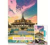 Puzzle de 1000 pièces Phnom Penh,Puzzle précis pour Les articulations,Jeu Amusant et Stimulant pour l'esprit,idéal pour Les Moments de détente et de Paix,pièce Artistique de Noël (38x26cm)