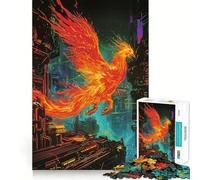 Puzzle de 1000 pièces Phoenix Fire Animal pour Adolescents Jeu de réflexion apaisant Qualité supérieure Cadeau de Noël (50x75cm)