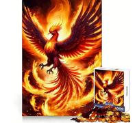 Puzzle de 1000 pièces Phoenix in Flames pour Adolescents, Jeu de logique Puissant, évasion apaisante, Bords Nets, Cadeau d'anniversaire (38x52cm)