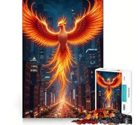 Puzzle de 1000 pièces Phoenix Rising Over Cityscape pour Adolescents, idéal pour se détendre et créer Une Image touchante (50x75cm)