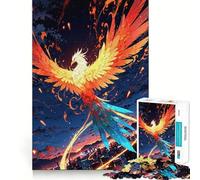Puzzle de 1000 pièces Phoenix Rising Over Cityscape pour Adolescents stimule la mémoire, Loisirs à la Maison, Assemblage d'images, Joli Cadeau (38x52cm)