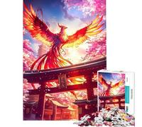 Puzzle de 1000 pièces Phoenix Torii Pathway Japa pour Adolescents Jeu Familial Course de Vitesse Manuelle Cadeau de Noël ou d'anniversaire (Taille 38x52cm)