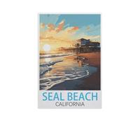 Puzzle de 1000 pièces, Phoque Plage californienne, Jouets en Papier pour Adultes, Jeu de décompression (38 x 26 cm)-FS22