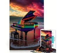 Puzzle de 1000 pièces Piano Coloré pour Adolescents Améliore la mémoire, détente mentale, Cadeau créatif aux Bords Nets (38x26cm)