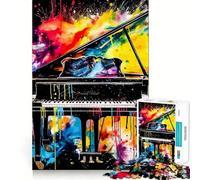 Puzzle de 1000 pièces Piano Coloré pour Adolescents, Jeu de réflexion apaisant, découpe de qualité supérieure, Cadeau de Noël (38x26cm)