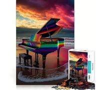 Puzzle de 1000 pièces Piano Coloré pour Adultes Jouet Intelligent et Réflexion À la Maison À Profiter Bords Tranchants Cadeau de Noël (38x52cm)