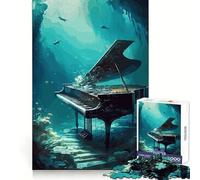 Puzzle de 1000 pièces Piano Perdu sous l'eau pour Adultes, idéal pour stimuler la mémoire, Passer Un Moment agréable à la Maison et décorer Un Mur (50x75cm)