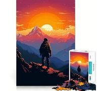 Puzzle de 1000 pièces Pic de Montagne en Pixel Art Jeu sans Couture Activité intellectuelle Activité paisible Cadeau d'anniversaire Amusant (50x75cm)
