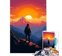 Puzzle de 1000 pièces Pic de Montagne Pixel Art Défi cérébral Jouet addictif Jeu éducatif Course de Vitesse Manuelle Cadeau d'anniversaire (Dimensions 75x50cm)