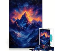 Puzzle de 1000 pièces Pic étoilé de Montagne pour Adolescents, Jeu de réflexion et de Loisirs, Design élégant, à Assembler, Cadeau raffiné 38x52cm