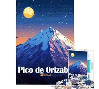 Puzzle de 1000 pièces Pico de Orizaba Mexique la Nuit Jeu addictif pour cultiver la Patience Jeu éducatif Anti-Stress Cadeau d'anniversaire (Dimensions 38x52cm)