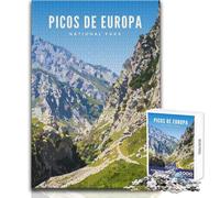 Puzzle de 1000 pièces Picos de Europa Parc National - Jeu de réflexion Familial Stimulant - Jouet éducatif - Dimensions 50x75cm
