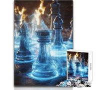 Puzzle de 1000 pièces Pièces d'échecs mystiques pour Adolescents:Jeu éducatif et Stimulant pour la Concentration, idée Cadeau Originale et touchante Dimensions:38x52 cm