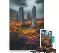 Puzzle de 1000 pièces Pierres dressées dans Un Paysage Brumeux pour Adultes, Smart Reason Toy Group Joy, Bords Lisses, œuvre d'art 50x75cm