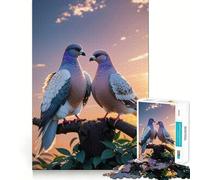 Puzzle de 1000 pièces Pigeon au Lever du Soleil pour Adolescents, idéal pour se détendre et créer Une Image touchante (38x26cm)