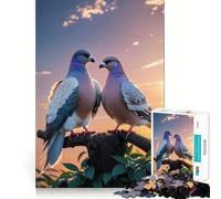 Puzzle de 1000 pièces Pigeon au Lever du Soleil pour Adultes Jeu de mémoire et de Relaxation Idée Cadeau de Noël (50x75cm)