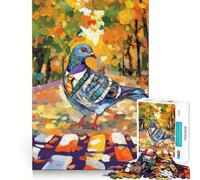 Puzzle de 1000 pièces Pigeon avec Cravate pour Adolescents, Jeu de logique et de réflexion, détente mentale, découpe précise, Cadeau de Noël (38x26cm)