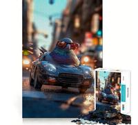 Puzzle de 1000 pièces Pigeon dans Une Voiture de Sport pour Adolescents, Jeu de logique, Jeu de Groupe, découpe de précision, Cadeau attentionné (38x52cm)