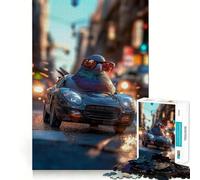 Puzzle de 1000 pièces Pigeon dans Une Voiture de Sport pour Adolescents, Jeu de logique mentale, Objet de Collection à Bords Fins (50x75cm)