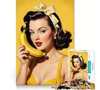 Puzzle de 1000 pièces Pin-up avec Banane pour Adultes et Adolescents Jouet Anti-Stress Idée Cadeau (38x52cm)