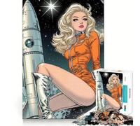 Puzzle de 1000 pièces Pin-up de l'espace pour Adultes, Jeu de logique mentale, Amusant et apaisant, découpe Ferme, Surprise chaleureuse (38x26cm)