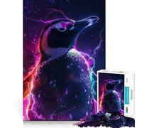 Puzzle de 1000 pièces Pingouin, Animal de l'espace, pour Adultes et Adolescents Un Jeu cérébral Relaxant et Amusant, Un Cadeau mémorable aux Bords Nets (38x52cm)