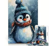 Puzzle de 1000 pièces Pingouin Aquarelle pour Adolescents, idéal pour stimuler la mémoire, se divertir à la Maison et Offrir Un Joli Cadeau (38x26cm)
