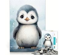 Puzzle de 1000 pièces Pingouin Aquarelle pour Adolescents Jeu de mémoire Amusant Emboîtement précis sans espaces Activité Amusante en Famille (50x75cm)