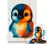 Puzzle de 1000 pièces Pingouin Aquarelle pour Adultes,Jeu de réflexion Amusant avec Technologie de découpe Laser avancée,défi Stimulant pour Passer Le Temps (38x52cm)