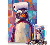 Puzzle de 1000 pièces Pingouin avec du Papier Toilette sur la tête, pour Adultes, Jouet Intelligent, Passe-Temps à la Maison, Bords Lisses, Objet de Collection (38x52cm)