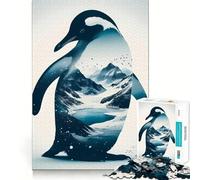 Puzzle de 1000 pièces Pingouin dans Un Paysage de Montagne, idéal pour Les Adolescents, pour stimuler Leur mémoire, se détendre à la Maison et Offrir Un Joli Cadeau (38x52cm)
