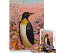 Puzzle de 1000 pièces Pingouin en Fleurs d'automne pour Adultes et Adolescents Un Casse-tête Relaxant et Artistique, Un Cadeau Original (38x26cm)