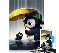 Puzzle de 1000 pièces Pingouin et Poussin sous la Pluie pour Adolescents Jeu de réflexion Intelligent Découpe précise (38x52cm)