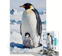 Puzzle de 1000 pièces Pingouin et Son Petit pour Adultes Un Jeu de logique Fine et Silencieux aux Bords Nets, Un Cadeau mémorable (50x75cm)