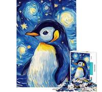 Puzzle de 1000 pièces Pingouin Nuit étoilée défi de rapidité Manuelle pour Adolescents Cadeau d'anniversaire ou de Noël Jouet addictif Stimulant l'intelligence et Le Cerveau (50x75cm)