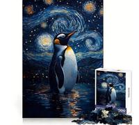 Puzzle de 1000 pièces Pingouin sous Un Ciel étoilé pour Adolescents, Jeu de logique et de réflexion, détente mentale, découpe précise, Cadeau de Noël (50x75cm)