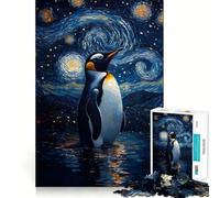 Puzzle de 1000 pièces Pingouin sous Un Ciel étoilé pour Adolescents, Jeu de logique et de réflexion, détente mentale, découpe précise, Cadeau de Noël (50x75cm)