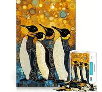 Puzzle de 1000 pièces Pingouins côte à côte pour Adolescents Améliore la mémoire Loisirs faciles Découpe Ferme Décoration Murale (50x75cm)
