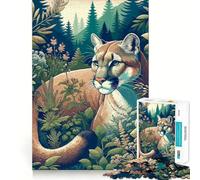 Puzzle de 1000 pièces Pion des Montagnes dans la forêt pour Adultes, Jeu de logique et de Stimulation Cognitive, Anti-anxiété, découpe précise, Cadeau élégant (38x52cm)