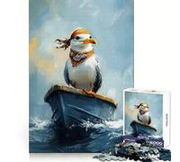 Puzzle de 1000 pièces Pirate Mouette sur Un Bateau pour Adolescents améliore la mémoire, détend l’Esprit, Cadeau créatif aux Bords Nets (38x26cm)