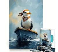 Puzzle de 1000 pièces Pirate Mouette sur Un Bateau pour Adolescents, Jeu de logique mentale, évasion apaisante, Objet de Collection aux Bords Fins (38x52cm)