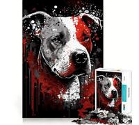 Puzzle de 1000 pièces Pit Bull Ink Portrait pour Adolescents, Jeu Intelligent, Jeu de Groupe, Assemblage d'image, décoration Murale (50x75cm)