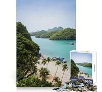 Puzzle de 1000 pièces Plage du Parc Ang Thong pour Adolescents stimule la réflexion, apaise et distrait, découpe Nette, (38x26cm)