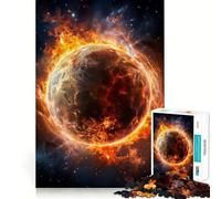 Puzzle de 1000 pièces Planète en feu pour Adultes améliore la mémoire, soulage l’anxiété, décoration Murale aux Bords Nets (38x26cm)
