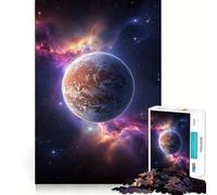 Puzzle de 1000 pièces Planète Mercure et nébuleuse pour Adolescents Jeu de logique, Simple et Amusant, Bords Lisses, Cadeau élégant (38x26cm)