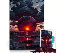 Puzzle de 1000 pièces Planète Rouge émergeant de l'océan pour Adolescents renforce la mémoire, Divertissement paisible, Bords de qualité, (50x75cm)