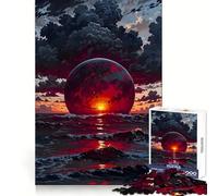 Puzzle de 1000 pièces Planète Rouge émergeant de l'océan pour Adolescents renforce la mémoire, Divertissement paisible, Bords de qualité, (50x75cm)