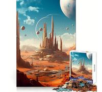 Puzzle de 1000 pièces Planète Rouge, Mars, Paysage Urbain pour Adolescents, Jeu de logique Stimulant, Divertissement d'intérieur, Bords de qualité supérieure, Cadeau mémorable (50x75cm)