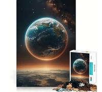 Puzzle de 1000 pièces Planète Terre, Espace et Étoiles pour Adolescents Un Jeu Stimulant et Amusant, aux découpes précises, idéal pour Les fêtes (50x75cm)